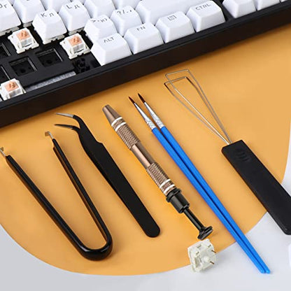 RUNJRX Keyboard Lube Kit with Tweezers,Keycap Puller,Switch Puller,4-Claw Grabber,Lube Pen for Custom Keyboard, Keyboard Lube Tools - style: Lube Kit-B