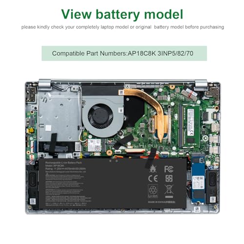 AP18C8K Laptop Battery Compatible with Acer Aspire 5 A514-52 A514-54 7 A715-42G Swift 3 SF314-42 SF314-57 SF314-57G SF314-58 SF314-59 Chromebook CB315-3H 314-C933 TravelMate P2 TMP215-52 A514-52-58U3 - size: 10.24*3.46*0.24inch