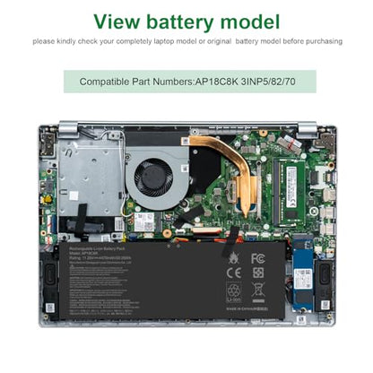TREE.NB AP18C8K Laptop Battery Compatible with Acer Aspire 5 A514-52 A514-54 7 A715-42G Swift 3 SF314-42 SF314-57 SF314-57G SF314-58 SF314-59 Chromebook CB315-3H 314-C933 TravelMate P2 TMP215-52 - size: 10.24x3.46x0.24inch AP18C8K