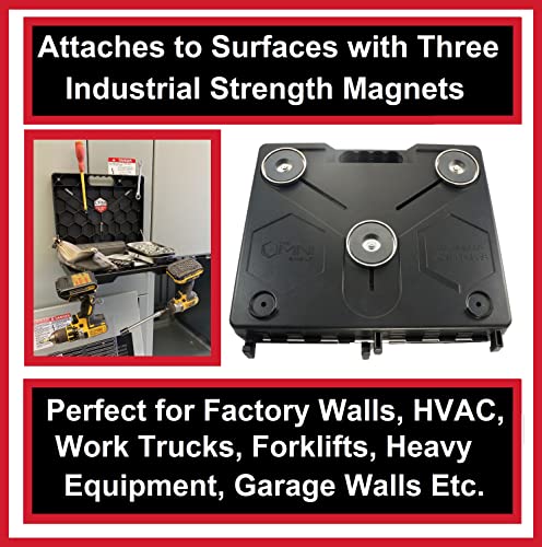 The OmniShelf Magnetic Portable Workstation + Toolbox, Computer & Laptop Stand, Multimeter Case, Utility Shelf w/ 50 lb Capacity, Hands Free Workstation Attaches to HVAC, Trucks & More (5 Count) - size: 5 Count