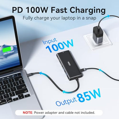 USB C Hub Laptop Docking Station,USB C Docking Station for Dell/HP Laptop | USB C Adapter to 4K HDMI,Ethernet,100W PD,3USB 3.0, 2USB 2.0, SD/TF, USB C Dock 10 in 1 Computer Docking Station for Surface