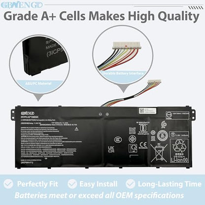 JPFMR Laptop Battery AP19B5K AP19B8K for Aspire 3 A315-24P A314-35 A315-56 A315-57 A315-57G A315-58G A315-59 A315-59G A317-52 A317-53 A317-53G Aspire EX215-54 EX215-54G 11.4V 42Wh 3650mAh