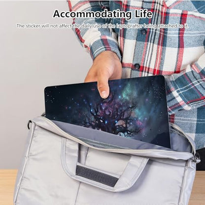 Universal Laptop Skin Sticker with 2 Wrist Pad Skins, Waterproof Scratch Resistant Vinyl Laptop Cover Decal, Cut to Fit for 11–15.6 Inch MacBook HP Dell Lenovo, Art Glitter Tree - color: Art Glitter Tree