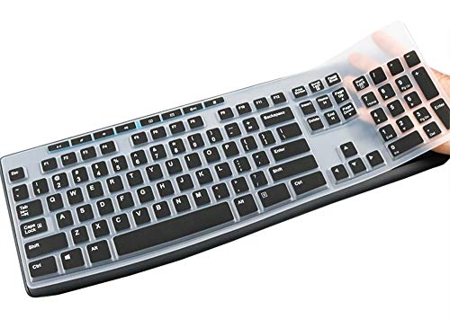 YYubao Ultra Thin Silicone Black Keyboard Protective Skin Cover Compatible with Logitech K200 K260 K270 MK200 MK260 MK270 Keyboard - Black - color: Black