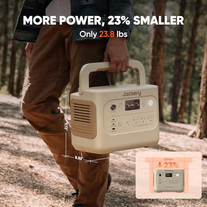 Jackery Solar Generator 1000 v2 with 200W Solar Panel, 1070Wh Portable Power Station, LiFePO4 Battery, 1500W AC Output, 1 Hr Fast Charge, for Camping, Emergency, RV, Off-Grid (Dune White) - style: E1000v2+200W(Dune White)