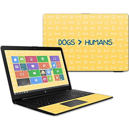 MightySkins Skin Compatible with HP 17t Laptop 17.3" (2017) - Dogs Over Humans | Protective, Durable, and Unique Vinyl Decal wrap Cover | Easy to Apply, Remove, and Change Styles | Made in The USA - color: Dogs Over Humans