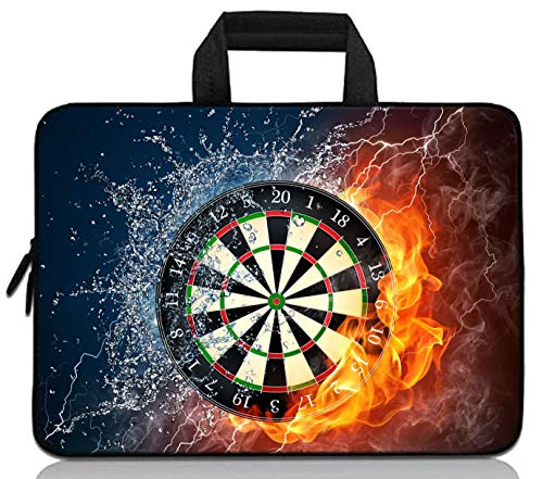 14 15 15.4 15.6 inch Laptop Handle Bag Computer Protect Case Pouch Holder Notebook Sleeve Neoprene Cover Soft Carrying Travel for Dell Lenovo Toshiba HP Chromebook ASUS Acer (Dart Fire) - color: Dart Fire