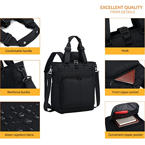 mygreen Tokyo Tote Messenger Backpack Convertible Tote Bag and Backpack, Fits 15.6" Laptop - color: Black-216