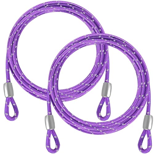 0.13IN Security Steel Cable 4/6/10/15FT Lengths Bike Lock Cable, Cable Rope, Stainless Steel Cable with Loops for Safety and Security - color: Purple, size: 6ft（2Pack）