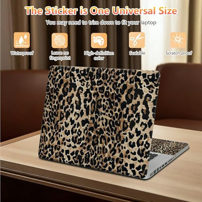 10 inch Laptop Sleeve with Laptop Skin Sticker Set – Slim Protective Case with Smooth Zipper, Lightweight Tablet & Notebook Sleeve for Travel & Daily Carry, Leopards - color: Leopards, size: 10 inch