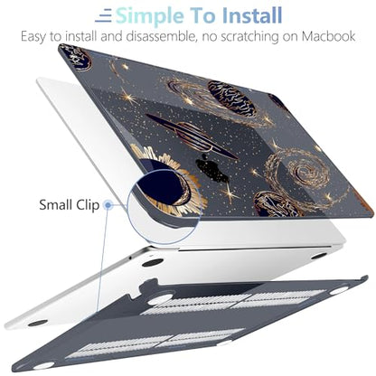 MEEgoodo Case for M5/M4/M3/M2 MacBook Air 15 inch Case 2026 2025 2024 2023, Laptop Shell Fit Model (A3448/A3241/A3114/A2941) for MacBook Air 15.3-inch, Planets & Galaxies - color: Planets & Galaxies