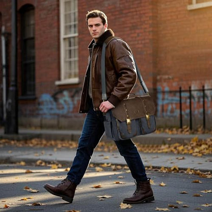 MATEIN Professional Work Bag with USB Port, 15.6 Inch Laptop Messenger Bag | Men Canvas Briefcase, Wet Pocket, RFID Blocking Pocket, Water Resistant, Computer Sachel, Commuting, Brown & Charcoal Grey - color: Brown & Charcoal Grey