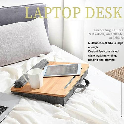 Laptop Desk, Portable Lap Table, Lightweight Tablet Slot Holder, Comfortable Tilt Angle, Durable, Water
