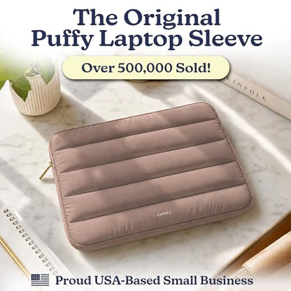 Vandel The Original Puffy Laptop Sleeve Case, 13-14 inch Laptop Sleeve Bag | Compatible with MacBook Air/Pro 13/Pro 14/iPad Pro 12.9, HP Dell ASUS Computer Case Bag Cover, Stylish Aesthetic Design - color: d. Latte, size: 13-14 Inch