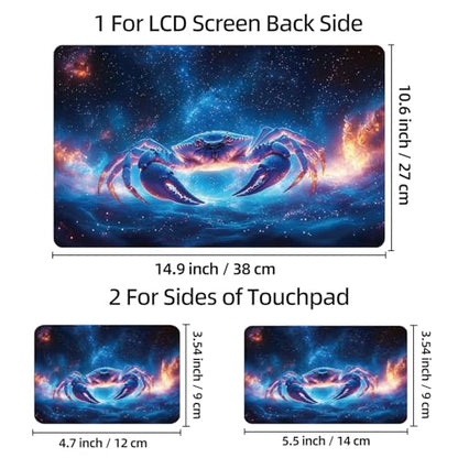 Universal Laptop Skin Sticker Decal, 12"-15.6" Aesthetic Vinyl Wrap, Cosmic Crab Zodiac Waterproof Notebook Cover Art Protector for MacBook HP Dell Lenovo, Fits 13" 14" 15" 15.6" - color: Cosmic Crab Zodiac