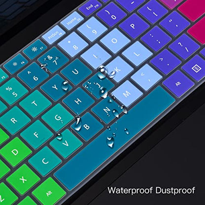 Colorful Keyboard Cover for 2023-2019 Microsoft Surface Laptop 6/5 / 4/3 Gen13.5 & 15", Surface Book 3 13 & 15" Keyboard Protector(Not Fit Surface Laptop 7 2024 2025), Rainbow - color: Rainbow