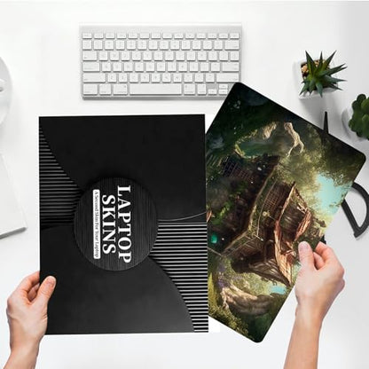 Universal Laptop Skin Sticker with 2 Wrist Pad Skins, Waterproof Scratch Resistant Vinyl Laptop Cover Decal, Cut to Fit for 11–15.6 Inch MacBook HP Dell Lenovo, Forest Villa - color: Forest Villa