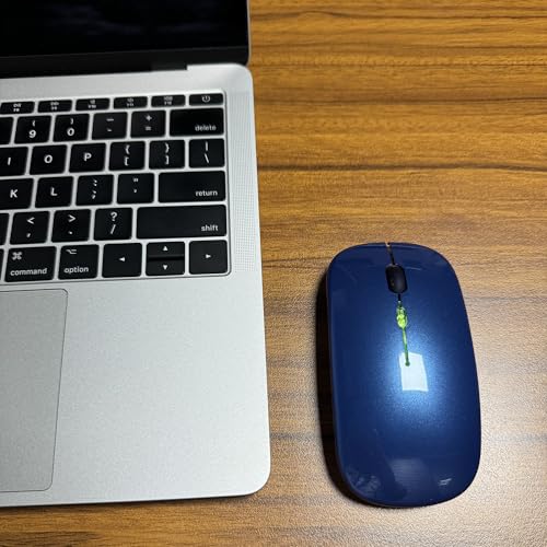 PEIBO Bluetooth Wireless Mouse for Laptop mac MacBook ipad MacBook air MacBook pro pc Desktop Computer Windows Chromebook Notebook (Blue Black) - color: blue black