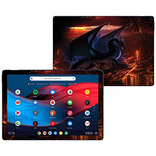 MightySkins Skin Compatible with Google Pixel Slate 12.3" (2018) - Fire Dragon | Protective, Durable, and Unique Vinyl Decal wrap Cover | Easy to Apply, Remove, and Change Styles | Made in The USA - color: Fire Dragon