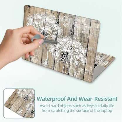 Universal Laptop Skin Decal, 3-Piece Vinyl Protector for 12 13 14 15.6" Notebook, Waterproof Anti-Scratch, Easy Trim & Bubble-Free Finish, Two Dandelions - color: Two Dandelions