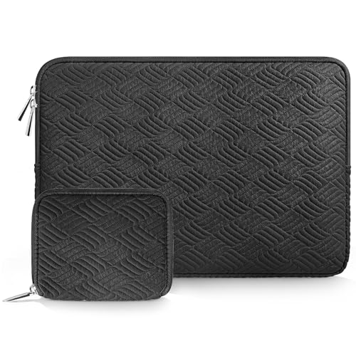 ARVOK 13 13.3 14 inch Laptop Sleeve Case for MacBook Air 13 inch/MacBook Pro 13 inch/MacBook Pro 14/MacBook Neo 13" 2026, Water-Resistant Leather Case for HP/Dell/Lenovo/Asus/Acer/Samsung with Pouch - color: Black, size: 13.3 inch