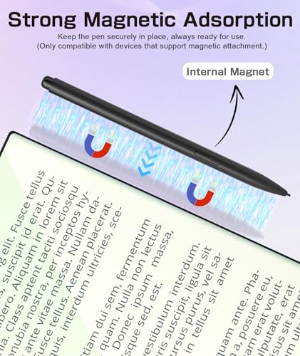 Ciscle Magnetic EMR Stylus Compatible with Remarkable 2, Replacement Digital Pen with Eraser, 4096 Pressure Levels, Palm Rejection, Tilt Support, for Remarkable/Samsung/Wacom/Onyx EMR Devices-5 Tips - style: Black Pen with 5 Tips