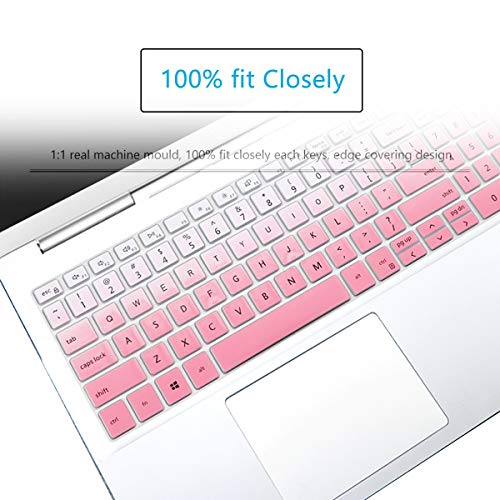 Keyboard Cover for 2021 2020 15.6" Dell Inspiron 15 5000 5501 5502 5505 5508 5584 5593 5593 5598, Dell Inspiron 15 7000 7501 7506 7590 7591 7706, Dell Vostro 15 7590 7591 7500 US Keyboard Skin-GPINK - color: GradualPink