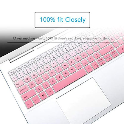 Keyboard Cover for 2021 2020 15.6" Dell Inspiron 15 5000 5501 5502 5505 5508 5584 5593 5593 5598, Dell Inspiron 15 7000 7501 7506 7590 7591 7706, Dell Vostro 15 7590 7591 7500 US Keyboard Skin-GPINK - color: GradualPink