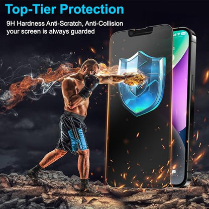 Mothca 2 Pack Matte Privacy Screen Protector for iPhone 17e / 16e / iPhone 14 / iPhone 13/13 Pro 6.1-inch [Auto Fit Box Dust-Free] Anti Spy Anti-Glare Anti-Fingerprint Full Coverage Tempered Glass - size: iPhone 17e/16e/14/13/13 Pro-6.1 Inch