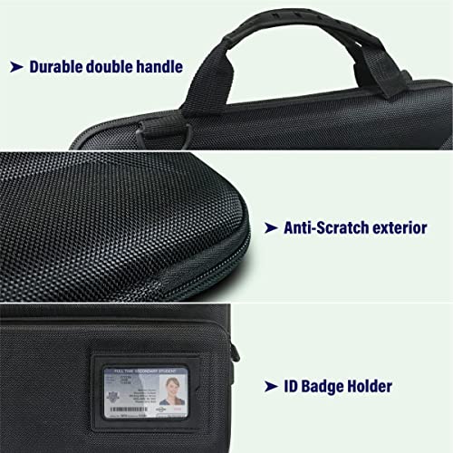 IBENZER EVA Stay-in Protective Case for 11" MacBook Air/Asus/Acer/Samsung/HP/Lenovo Chromebook Laptop, Hardshell Laptop Bag with ShoulderStrap+Handle+Pocket for K-12 Students,Work,Black, EVA-LSPK-BK - size: 11 INCH With Pocket