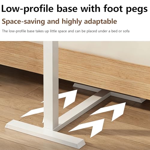 Adjustable Height C Shaped Side Table, Top Tilting Laptop Stand Table with Hidden Wheels,Mobile Couch End Tables That Slide Under,Rolling TV Coffee Table for Sofa/Bed,Brown,27.5''x15.7''x43.3''