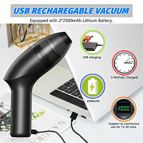 Hayousui 4.3Kpa Keyboard Vacuum Cleaner Mini Handheld Computer Vacuum | USB Rechargeable,Hepa Filter,LED Light, Pc Cleaning Kit for Car/Laptop/Sewing Machine/Desk Crumbs/Dust Cleaner