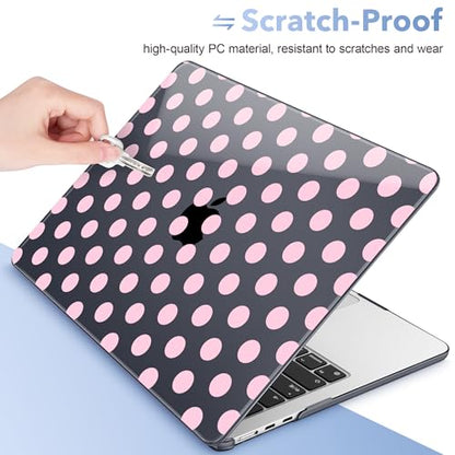 May Chen for MacBook Air 15 inch Case M5 M4 M3 M2 2026 2024-2023, Model A3448 A3241 A3114 A2941, Closes Seamlessly Hard Shell Laptop Cover with Keyboard Cover, Black Dots - color: Black Dots