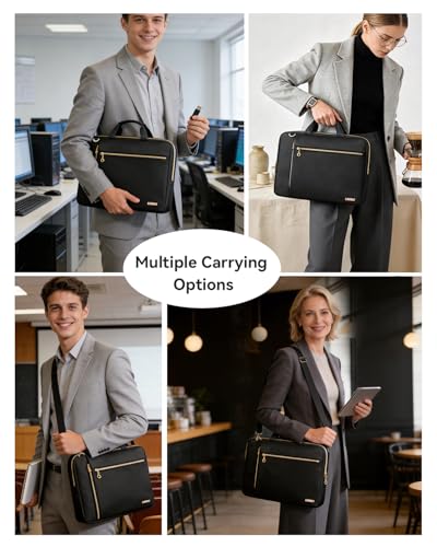 Laptop Bag Case for Women Men Messenger Briefcase Bag, 17 17.3 Inch | Compatible with HP OmniBook Envy Omen Pavilion/Dell Inspiron Precision/LG Gram/Yoga ThinkPad, Carrying Bag 18 inch, Black - color: Black, size: 17.3 inch