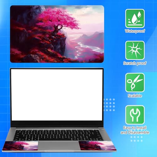 Universal Laptop Skin Sticker Decal for 11.6”12" 13" 13.3" 14" 15" 15.4" 15.6" Reusable Waterproof Scratch-Scratch Resistant Protective Vinyl Laptop Notebook Skin Stickers,Cherry Blossoms in Mountain - color: Cherry blossoms in mountain