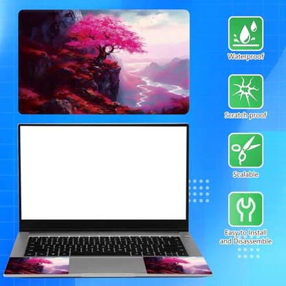 Universal Laptop Skin Sticker Decal for 11.6”12" 13" 13.3" 14" 15" 15.4" 15.6" Reusable Waterproof Scratch-Scratch Resistant Protective Vinyl Laptop Notebook Skin Stickers,Cherry Blossoms in Mountain - color: Cherry blossoms in mountain