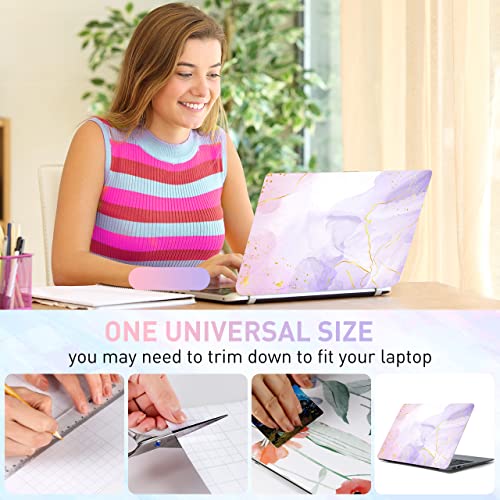 12.1 13 13.3 14 15.4 15.6 Inch Laptop Skin Decal, Laptop Skins Stickers Decals for Notebook PC, Universal Reusable Vinyl Laptop Cover Sticker, Waterproof Art Deal Protector I Pink Purple Marble - color: Pink Purple Marble