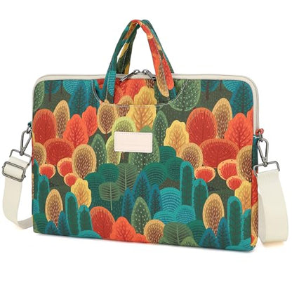 DACHEE Laptop Shoulder Bag for 15 Inch/15.6 Inch Macbook Pro - color: Colorful Forest(07)