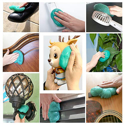 ASFSKY Keyboard Cleaning Gel Dust Removal Cleaner | For Keyboard Crevices, Car Interior, Office and Electronics - color: Green