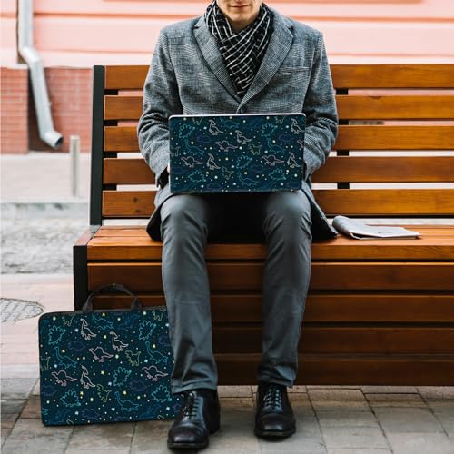 10 inch Laptop Sleeve with Laptop Skin Sticker Set – Slim Protective Case with Smooth Zipper, Lightweight Tablet & Notebook Sleeve for Travel & Daily Carry, Dinosaurs - color: Dinosaurs, size: 10 inch