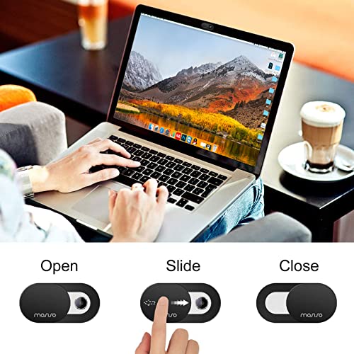 MOSISO Webcam Cover Slide, 0.027 inch Sliding Blocker Laptop Camera Cover | Lens Blocker Shell Sticker Compatible with MacBook Air/Pro/Tablet/Notebook Ultra Thin Privacy Security Protector(2 Pack)