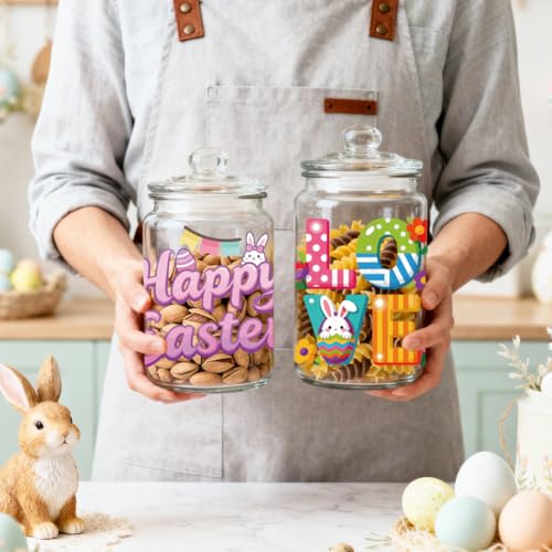 Easter Bunny UV DTF Cup Wraps, 10 Sheets Transfer Sticker | Waterproof UV DTF Stickers, Custom Vinyl Decals for 16oz Coffee Cups Tumblers Bottles Mugs, DIY Gifts & Crafts - style: Easter Rabbit and Eggs