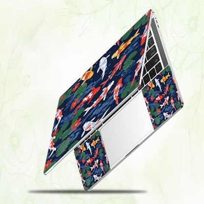 Laptop Skin Sticker Decal, Universal Reusable Vinyl Laptop Cover for 12" 13" 13.3" 14" 15" 15.4" 15.6" Notebook PC, Reusable Waterproof Scratch-Resistant with 2 Wrist Pads,Cute Koi Fishes - color: Cute Koi Fishes