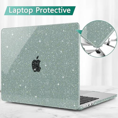 May Chen for 2022 MacBook Air 13.6 Inch Model A2681, Plastic Hard Shell Case for MacBook Air 13.6" M2 Chip with Liquid Retina Display Fits Touch ID, Midnight Green Glitter A - color: Midnight Green Glitter A