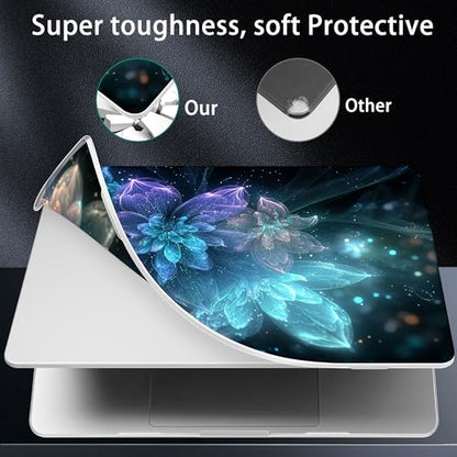 for 2026 MacBook Air 13-inch Laptop Case M5 2026 M4 2025 M3 2024 M2 2022 Release Model A3449 A3240 A3113 A2681, Hard Shell Cover for MacBook Air 13.6 inch, Glowing Flowers - color: Glowing Flowers