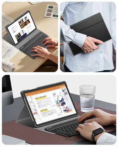 FINTIE Keyboard Case for Samsung Galaxy Tab A11 Plus/A9 Plus 11'', Black | 3 Viewing Angles, Detachable Bluetooth Keyboard, Rechargeable Battery, Dual Protection, Work Study Travel Use - color: Black