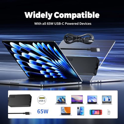 65W USB-C Laptop Charger Compatible with Lenovo Thinkpad T470 T470S T460 E531 E570 E560 L470 L460 L440Yoga/Chromebook C330 S330 100e 300e AC Adapter Power Cord