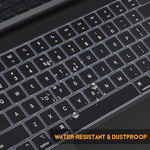 CaseBuy Keyboard Cover for 2026-2022 MacBook Air 13.6/15 Inch M5 M4 M3 M2 A3449 A3448 A3240 A2941 A3114, MacBook Pro 14" 16" M5-M1 Pro/Max A3426 A3427 A3434 A2992 A2918 A3428 A3429 A2991, Black - color: Black, size: MacBook Pro 14/16 Inch