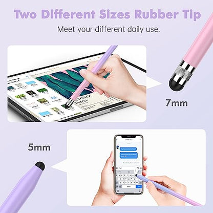 5Pcs Stylus Pens, 2 in 1 Stylists Stylus Pen for Touchscreen | Stylus for iPhone, iPad, Android Samsung Tablets Universal Touchscreen, High Sensitivity, Capacitive,with 10 Rubber Tips
