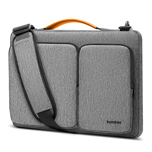 tomtoc 360 Protective Laptop Shoulder Bag for 16-inch MacBook Pro M5/M4/M3/M2/M1 Pro/Max 2026-2019, Water-resistant Sleeve for Dell XPS 15 Surface Book 3 The New Razer Blade 16 - color: Gray, size: 16-inch for New MacBook Pro